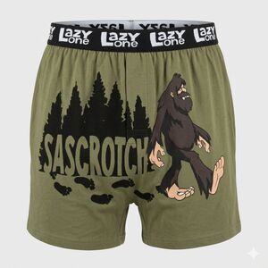 LAZY ONE SASCROTCH COTTON BIGFOOT BOXER SHORTS SIZE MEDIUM